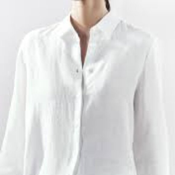 Zara - Oversized White Linen Shirt - S - Oversized - Picture 2 of 10